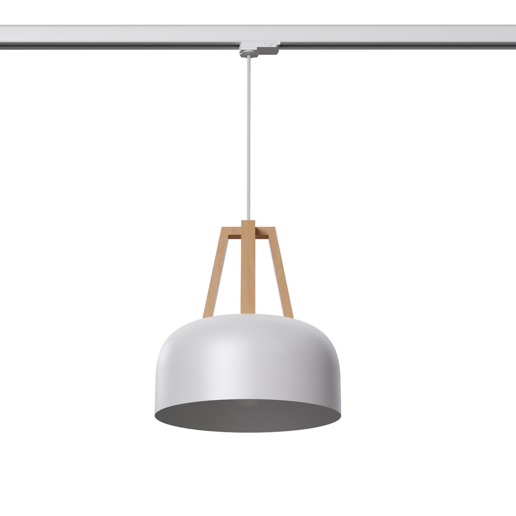 [MYL.00193] CASCO pendant lamp white/natural wood E27