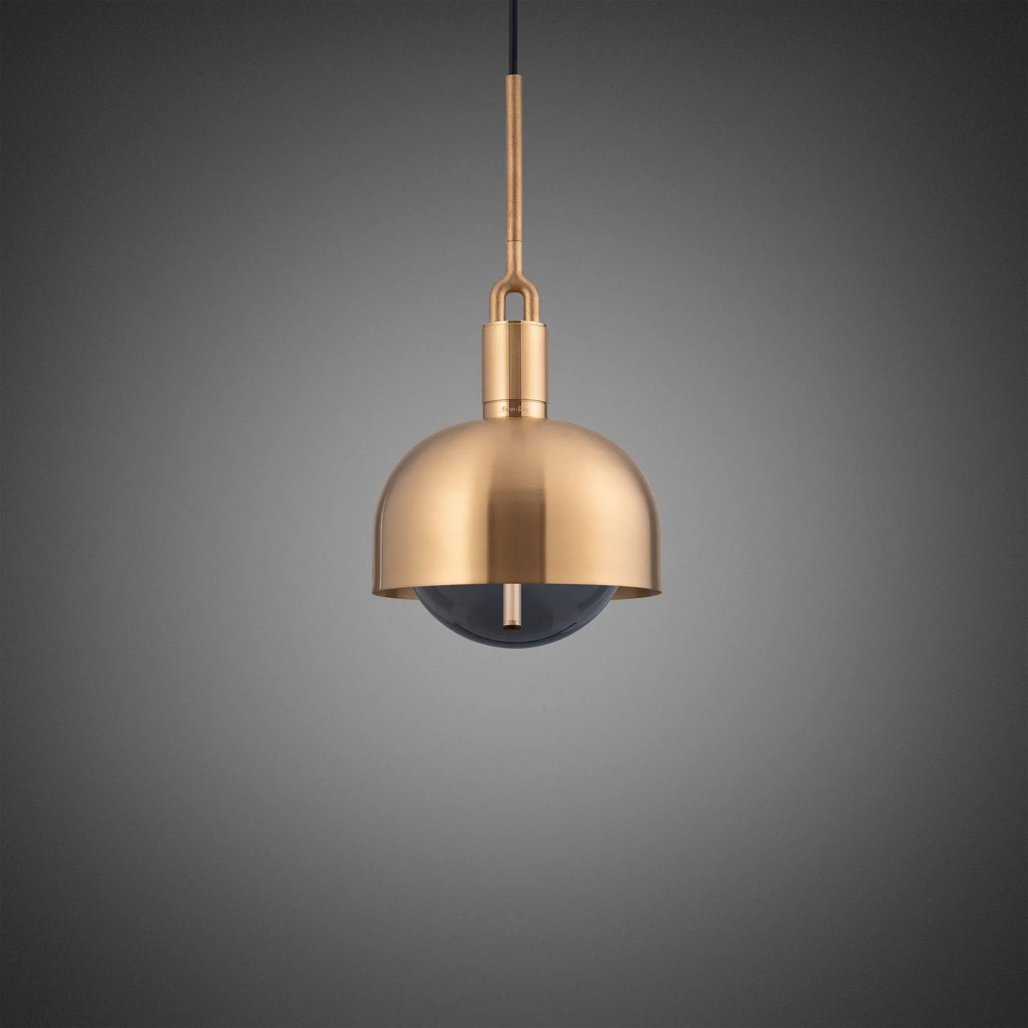 Pendelleuchte FORKED PENDANT / LINEAR / SHADE / GLOBE / SMOKED / MEDIUM – MESSING