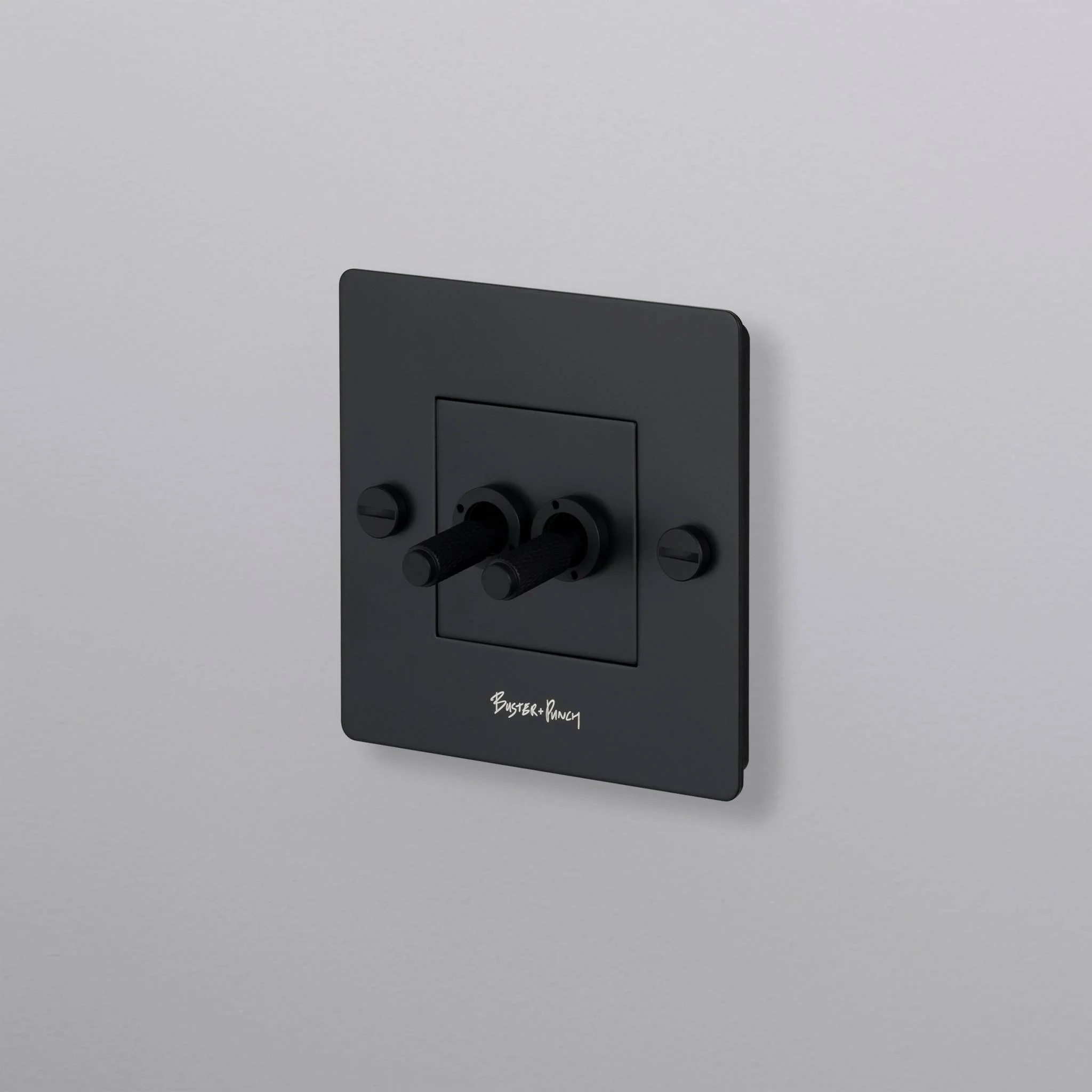 Interrupteur 1G DOUBLE TOGGLE / WITH LOGO – NOIR