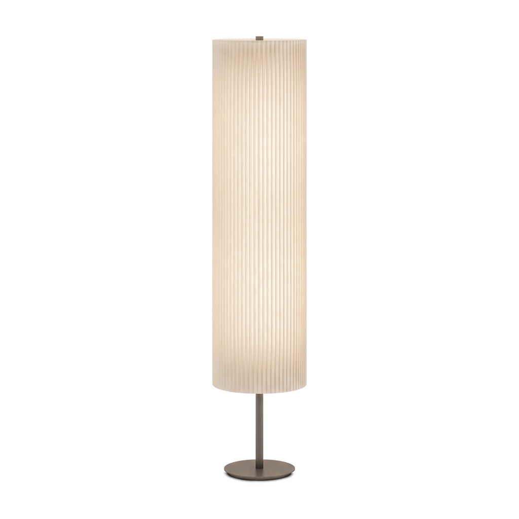 E7 CASTIGLIA Floor Lamp in Pleated Fabric, Entirely Handmade in Italy – Ivory Pongé, Lacquered Anodised Bronze, Lacquered Anodised Bronze