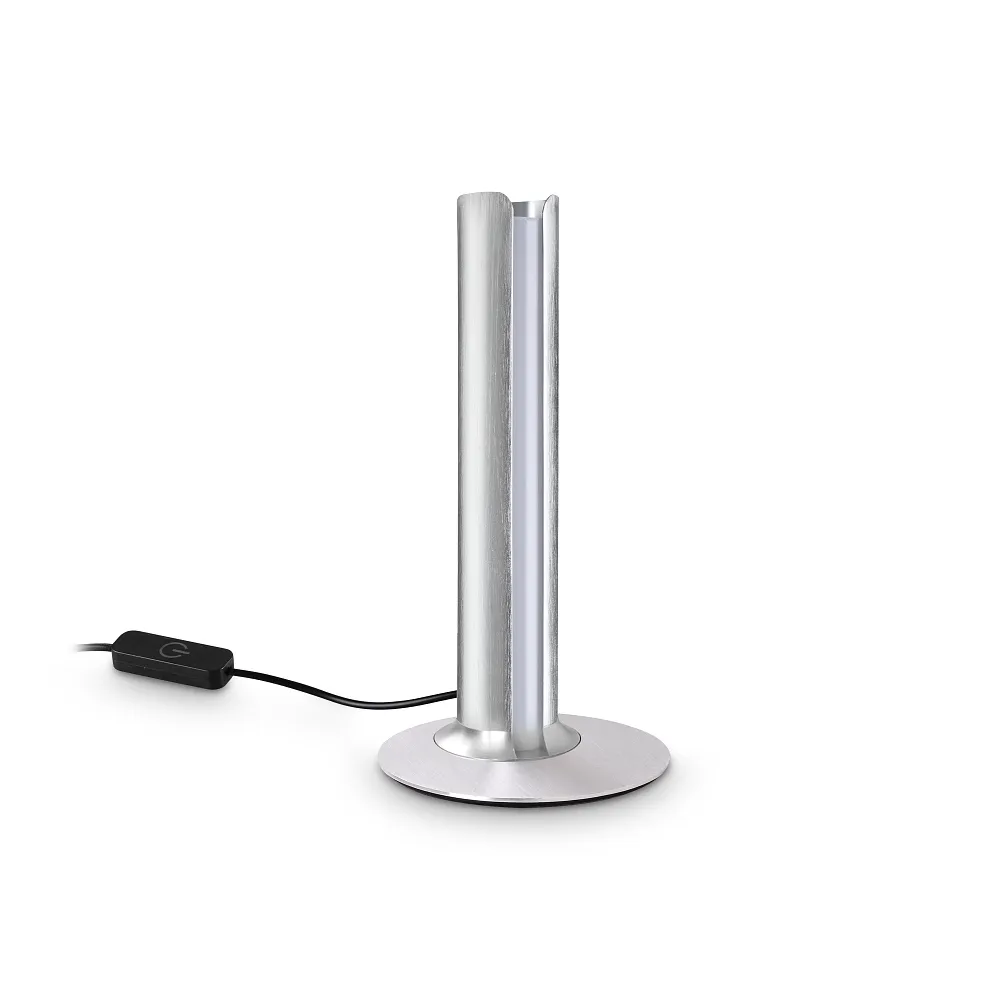 [IDEA-354149] Ideal Lux Tischleuchte DORICA TL1 glatt, mit Schalter, mit Touch-Dimmer IP20, dimmbar (Stahl gebürstet)