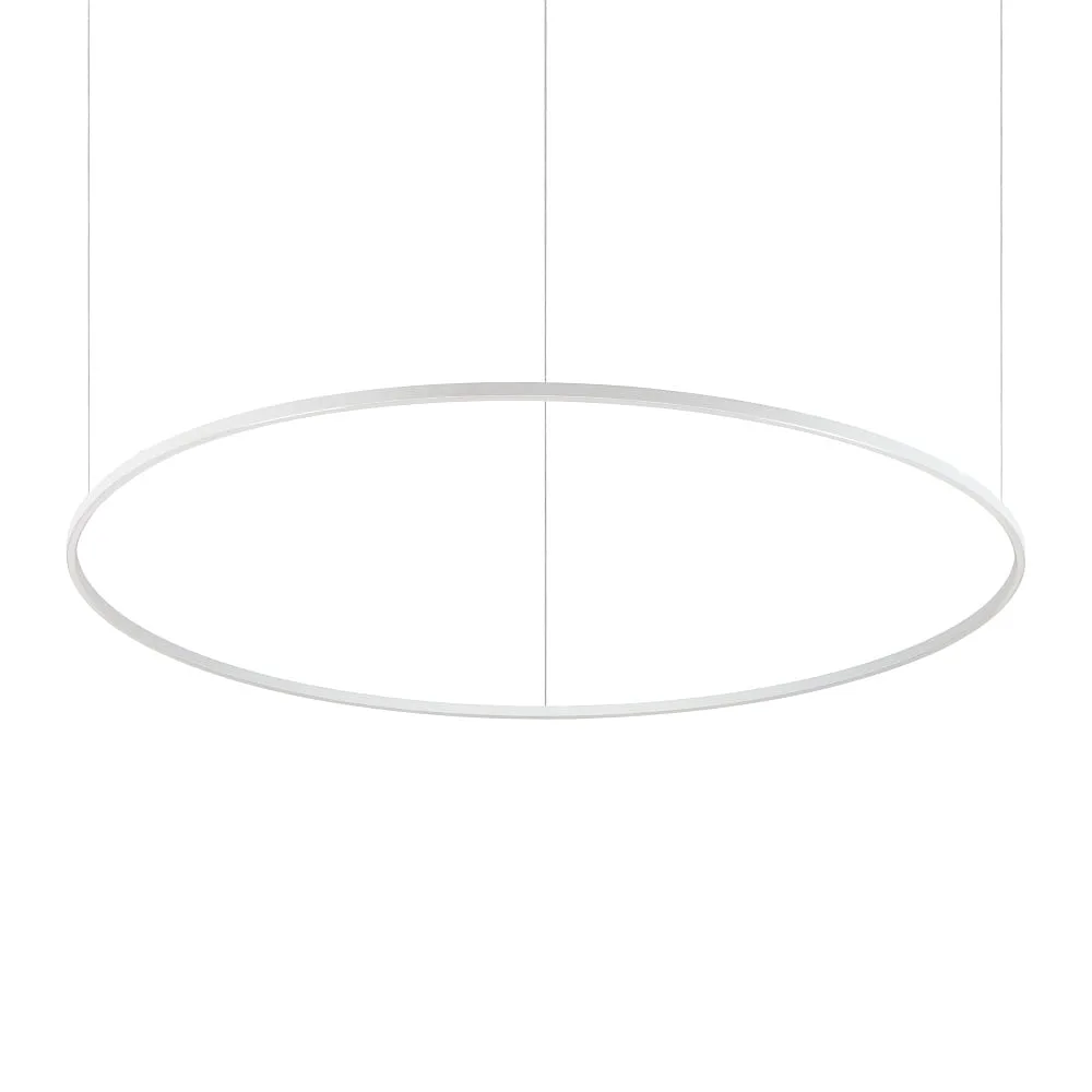 Ideal Lux Pendant luminaire ORACLE SLIM 150 ROUND DALI DALI controllable, adjustable, ring shape IP20, dimmable – white
