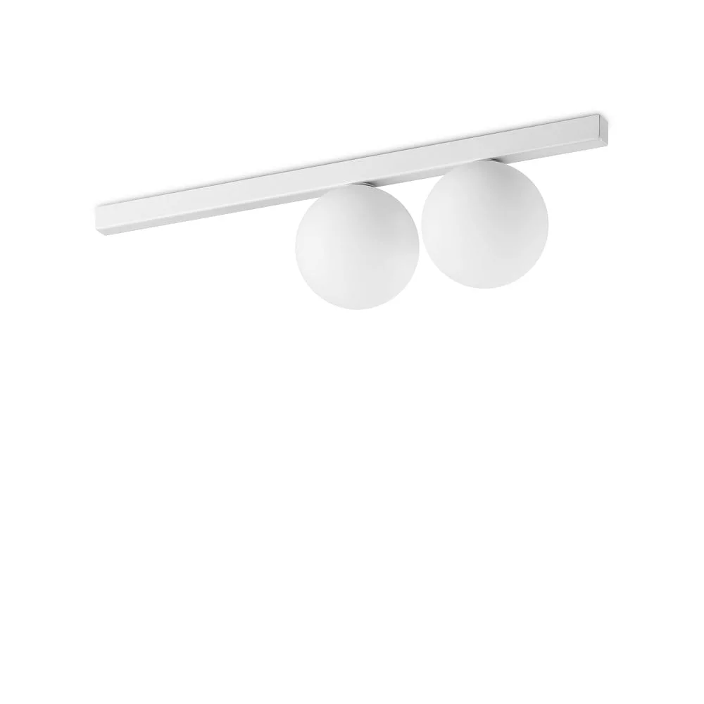 Ideal Lux Plafonnier BINOMIO 2 flammes G9 IP20, dimmable – blanc