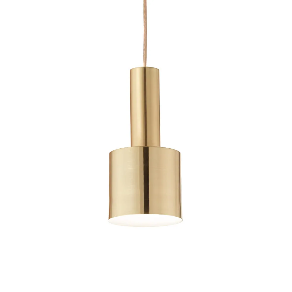 Ideal Lux Pendelleuchte HOLLY, 1-flammig, Ø 12cm, E27 – Messing gebürstet