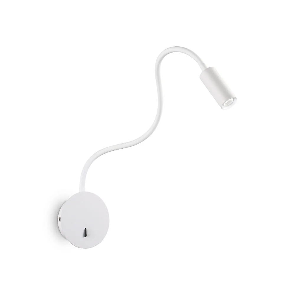 [IDEA-203171] Ideal Lux LED Wandstrahler FOCUS-2, mit Flex-Arm und Schalter, 3W 3000K 130lm (Weiß)