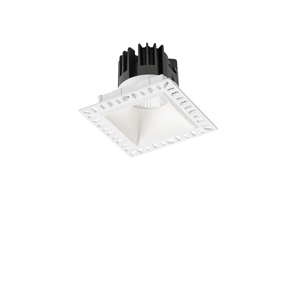 Ideal Lux Ceiling recessed luminaire GAME TRIMLESS SQUARE square, rigid, flush, UGR < 19, switchable IP40/IP20 – white