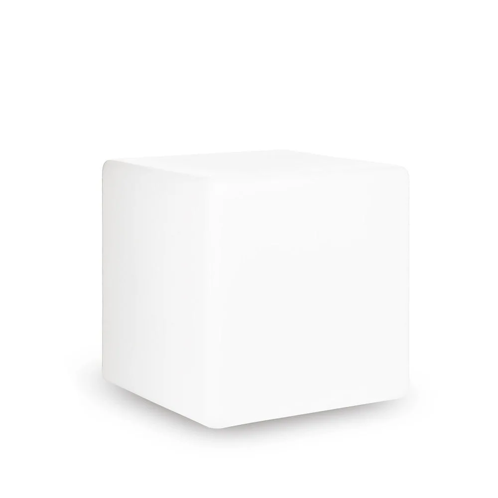 [IDEA-191607] Ideal Lux Lampadaire d'extérieur LUNA, IP44, E27, câble avec fiche et piquet, cube 50cm, opale
