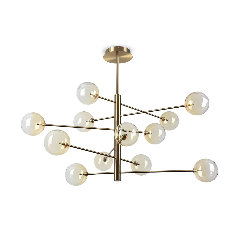 Ideal Lux Suspension EQUINOXE 12 flammes G4 IP20, amber