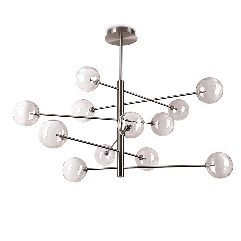 Ideal Lux Pendant luminaire EQUINOXE 12 flames G4 IP20, smoky colour
