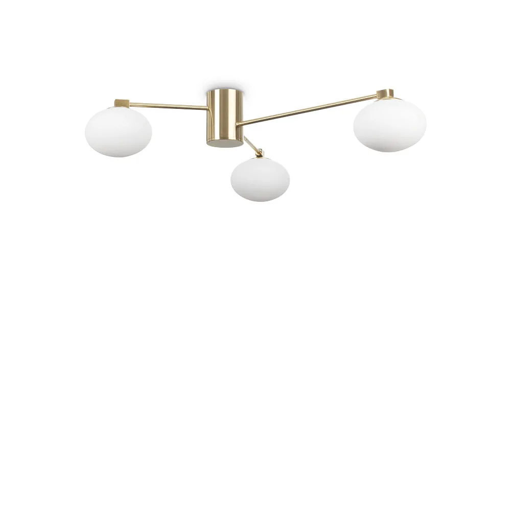 Ideal Lux Deckenleuchte HERMES PL3 3-flammig G9 IP20, Messing