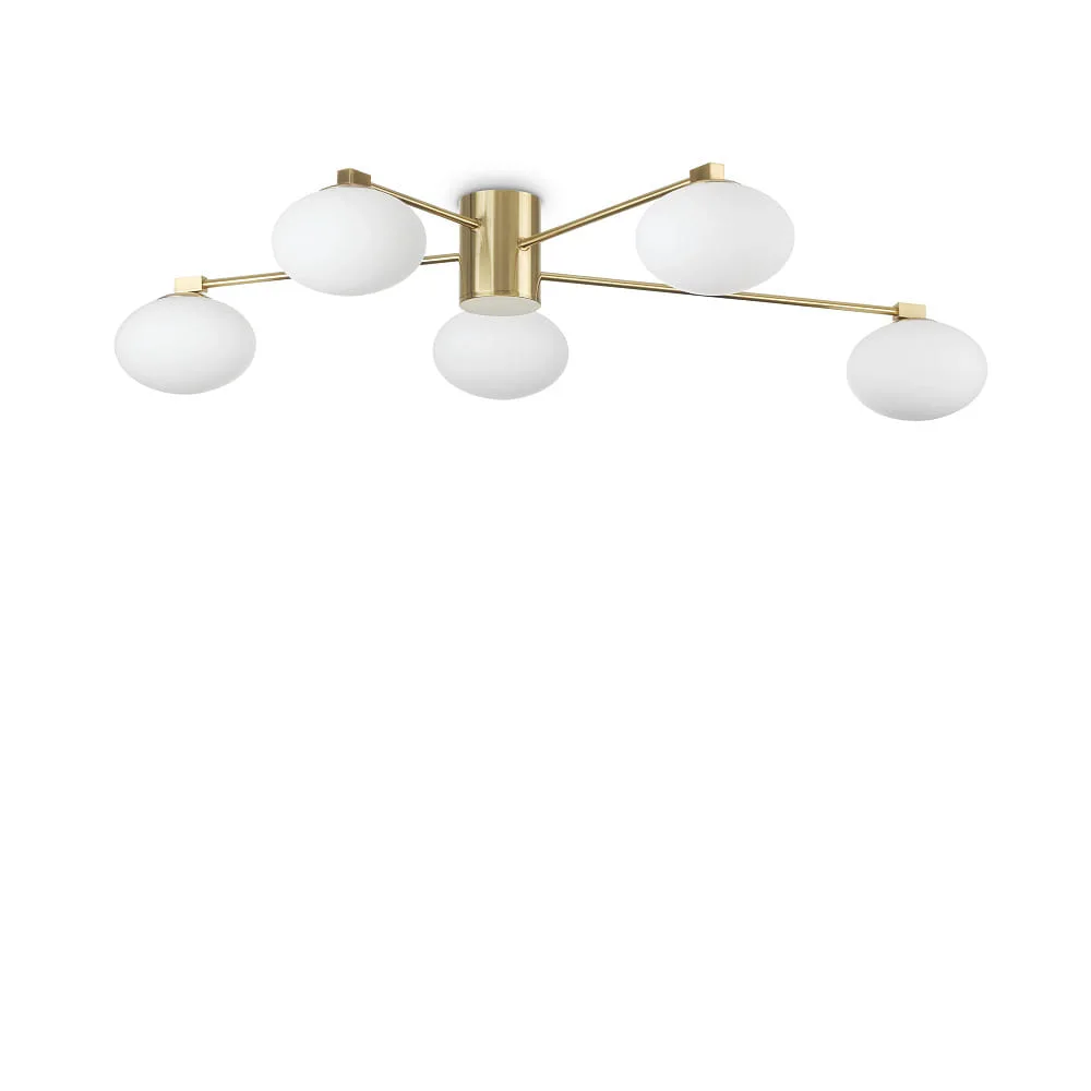Ideal Lux Plafonnier HERMES PL5 5 flammes G9 IP20, laiton