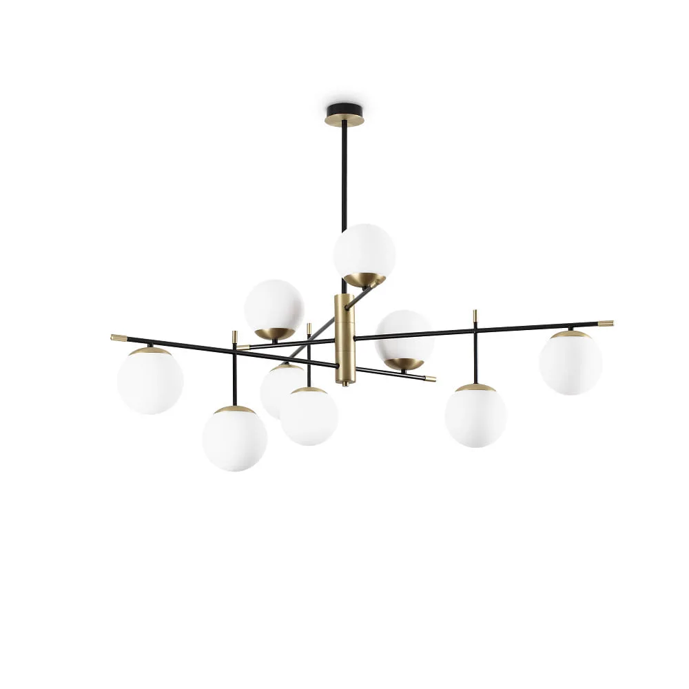 Ideal Lux Ceiling luminaire GOURMET PL9 9 flames E14 IP20, black