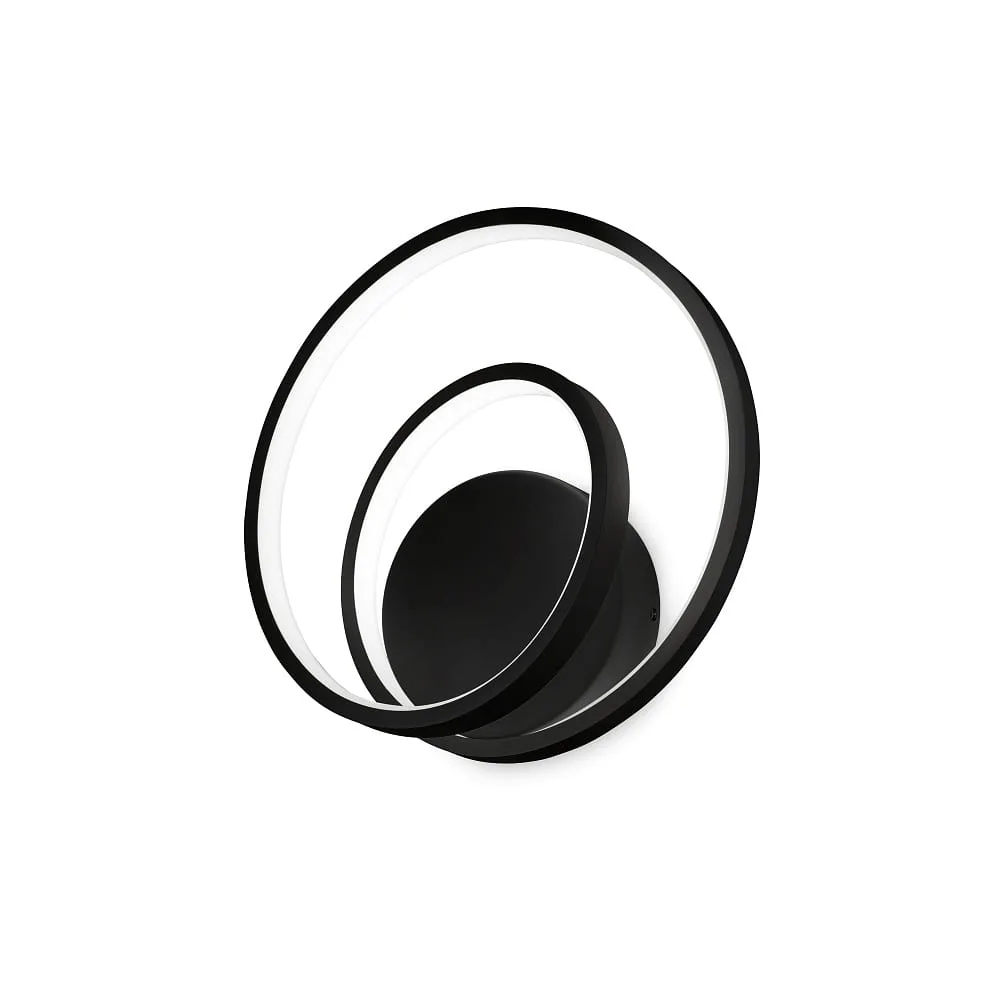 Ideal Lux LED Wandleuchte OZ ON-OFF rund, ein/aus IP20, 4000 K, schwarz matt