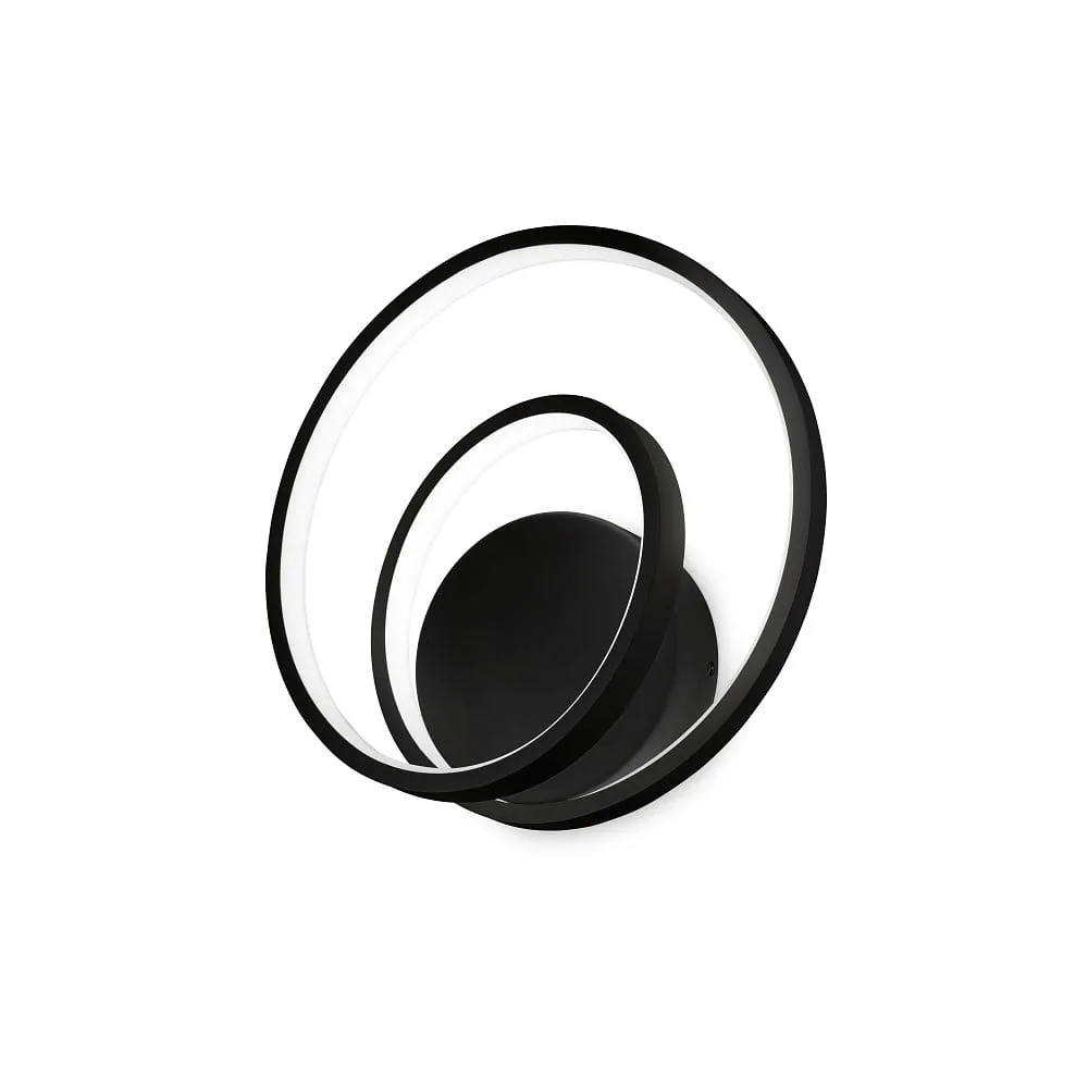 Ideal Lux Applique murale OZ AP ON-OFF ronde, marche/arrêt IP20, 3000 K, noir mat