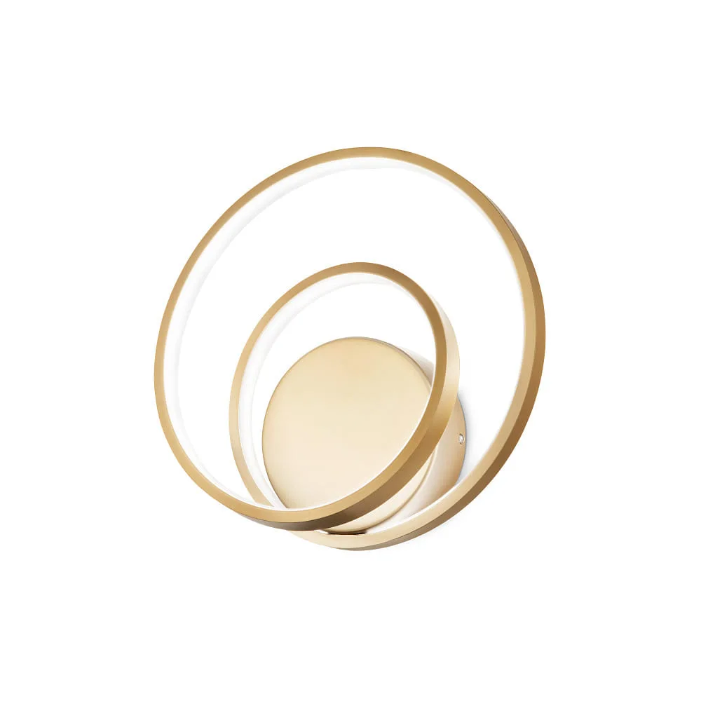 Ideal Lux Applique murale OZ AP ON-OFF ronde, marche/arrêt IP20, 3000 K, laiton brossé