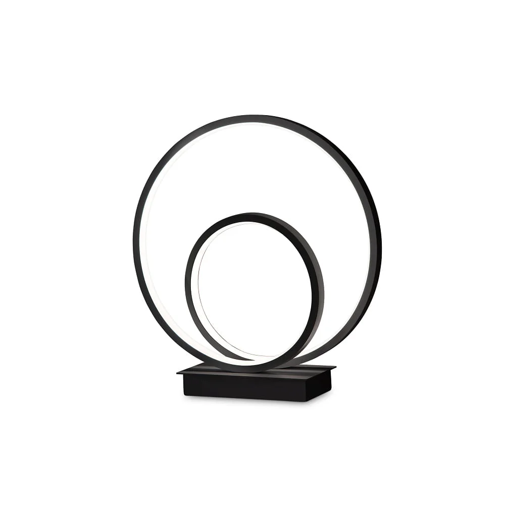 Ideal Lux Lampe à poser OZ TL ON-OFF ronde, avec interrupteur IP20, 4000 K, noir mat