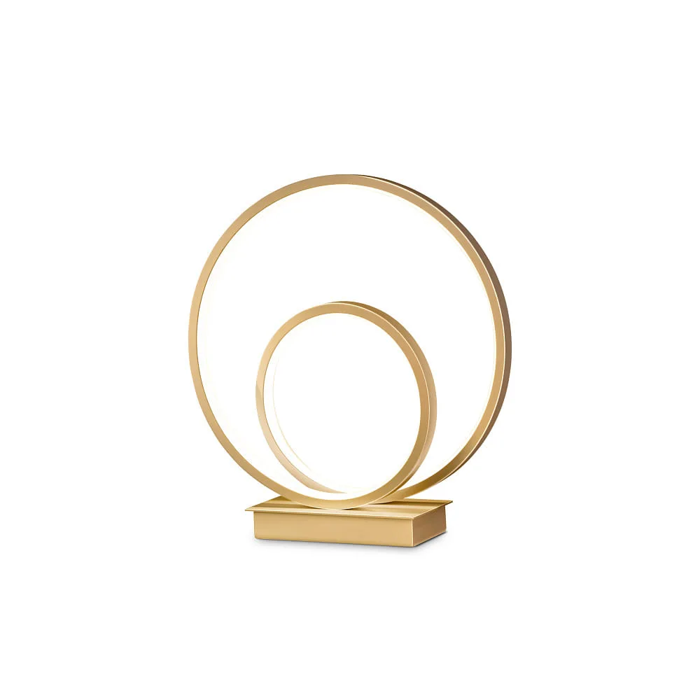 Ideal Lux Lampe à poser OZ TL ON-OFF ronde, avec interrupteur IP20, 3000 K, laiton brossé