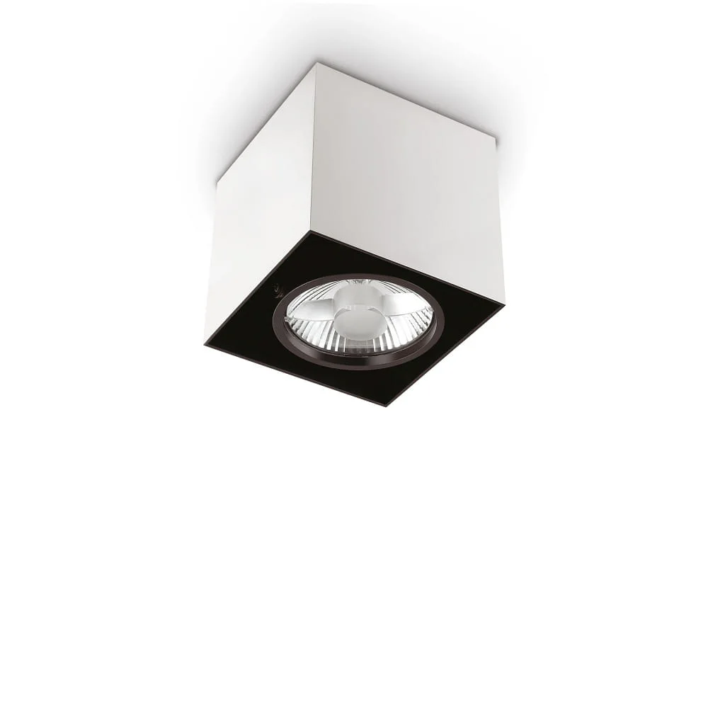 Ideal Lux Downlight MOOD SQUARE QPAR111, 15x15cm, incl. GU10 50W 2700K, pivotable, white/black on the inside