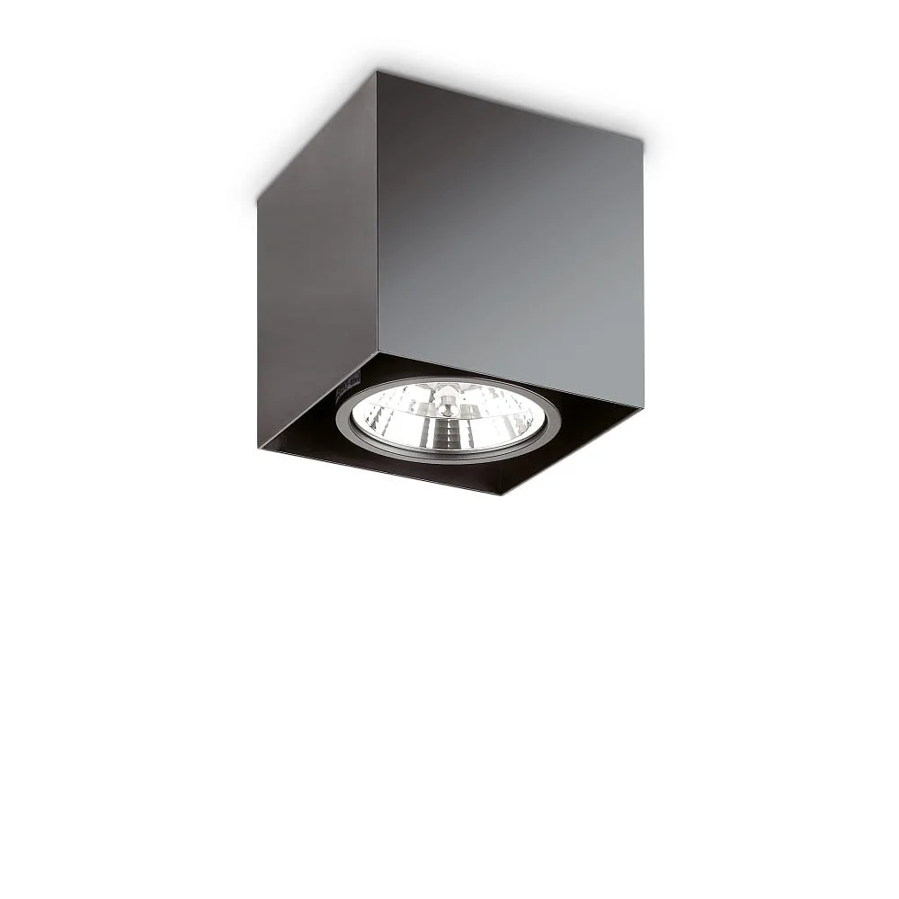 Ideal Lux Downlight MOOD SQUARE QPAR111, 15x15cm, incl. GU10 50W 2700K, pivotable, black