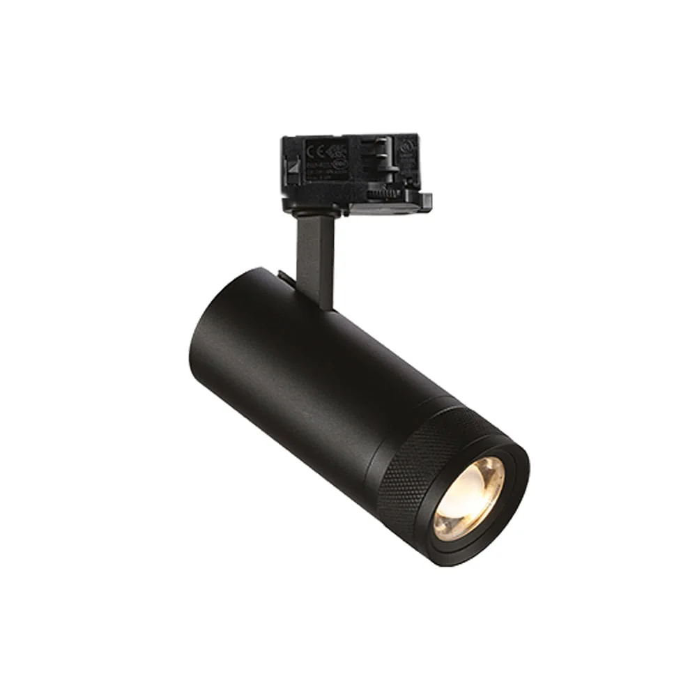 Ideal Lux 3-phase spot EOS 15W ON-OFF cylindrical, adjustable, on/off IP20, 3000 K, black matt