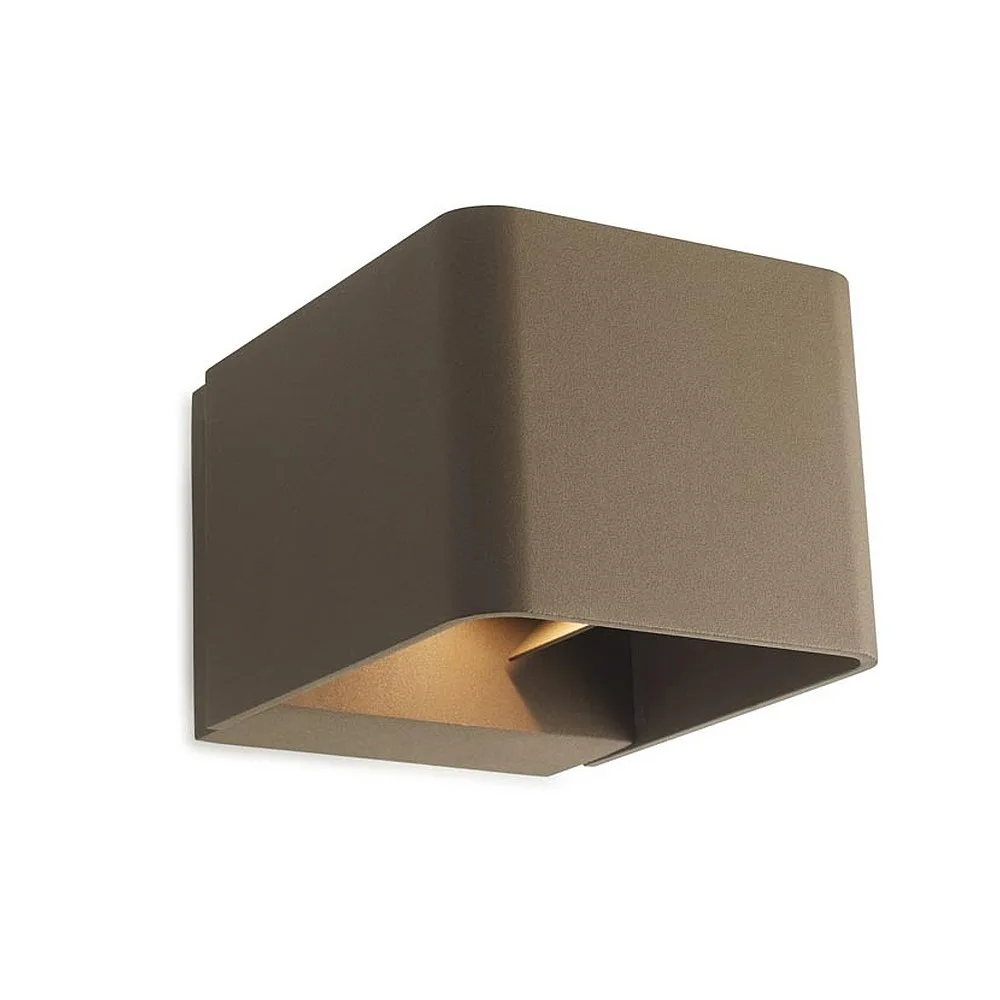 LEDS C4 Wall and ceiling luminaire WILSON SQUARE LED up / down, adjustable, on/off IP65, brown