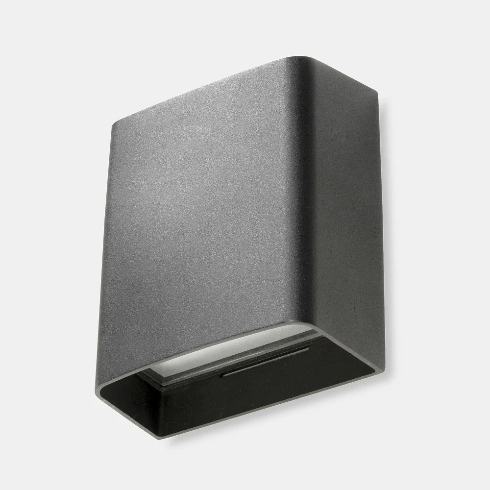 LEDS C4 Wand- und Deckenleuchte CLOUS 160MM DOUBLE EMISSION up / down, quadratisch, schaltbar IP66, anthrazit