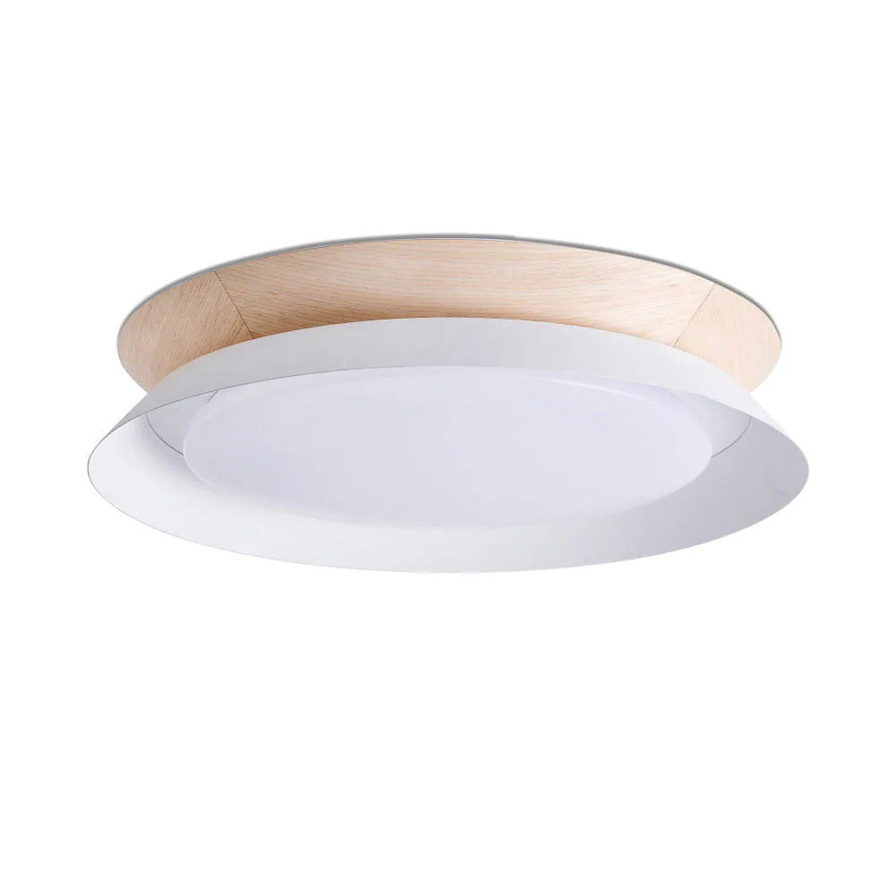 FARO BARCELONA Wand- und Deckenleuchte TENDER LED IP20, schwarz matt – weiß matt Holz