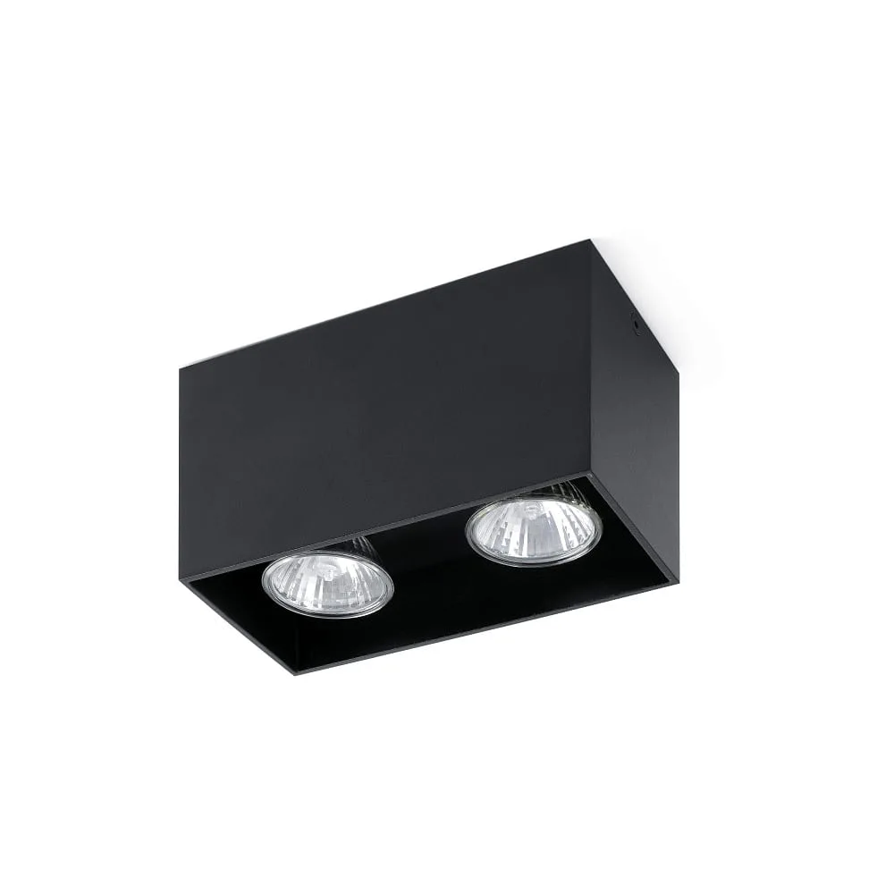 FARO BARCELONA Ceiling luminaire TECTO 2 flames GU10 IP20 – black matt