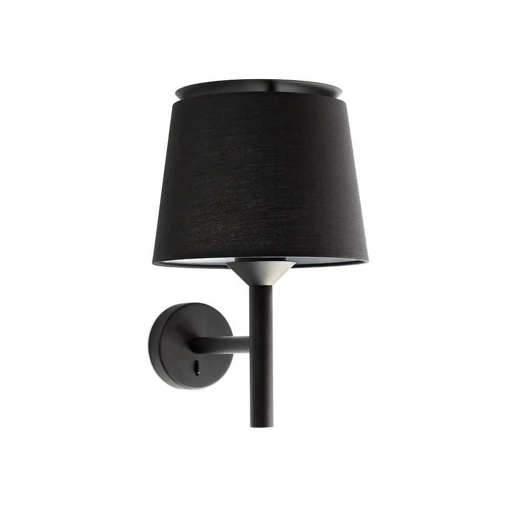 FARO BARCELONA Wall luminaire SAVOY E27 IP20, L∕ B∕ H∕ T: 23∕ 26,5∕ 39,2∕ 26,5 cm – black matt