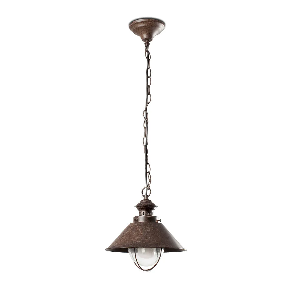 FARO BARCELONA Pendant luminaire NAUTICA E27 IP33, rust brown