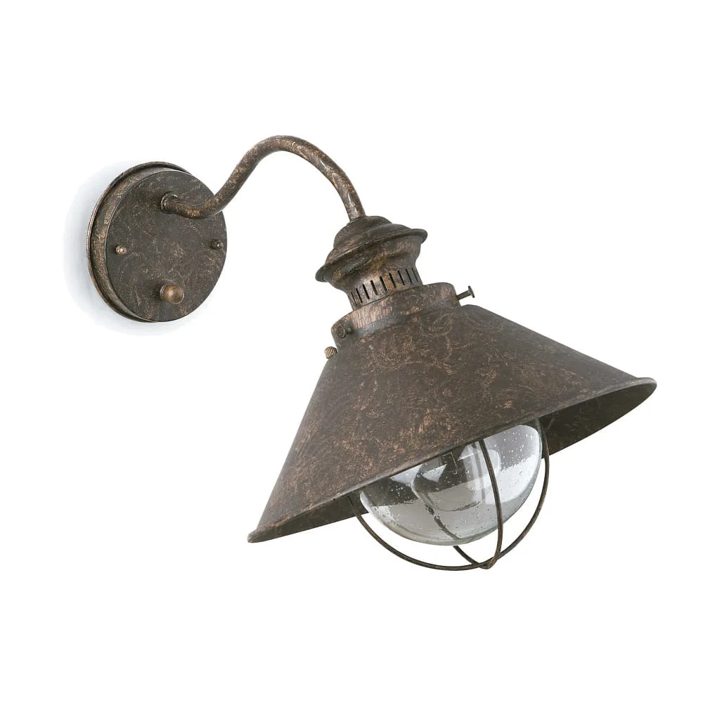 [FAR-71110] FARO BARCELONA Wall luminaire NAUTICA E27 IP33, rust brown, L∕ W∕ H∕ D: 37/26/26/26 cm