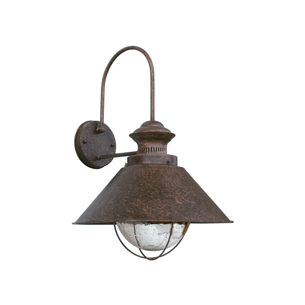 [FAR-71128] FARO BARCELONA Wandleuchte NAUTICA E27 IP33, rostbraun, L∕ W∕ H∕ D: 26/28/34/28 cm