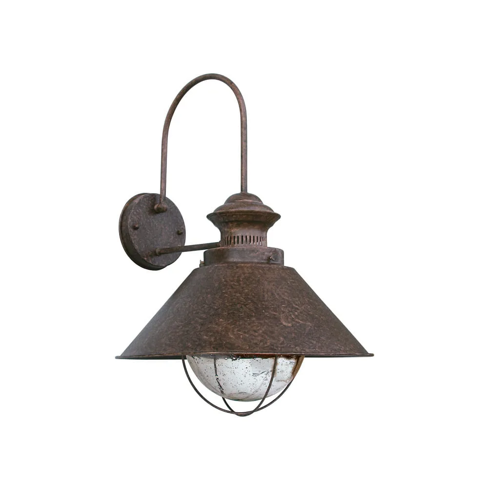 FARO BARCELONA Wandleuchte NAUTICA E27 IP33, rostbraun, L∕ W∕ H∕ D: 34.5/35/52/35 cm