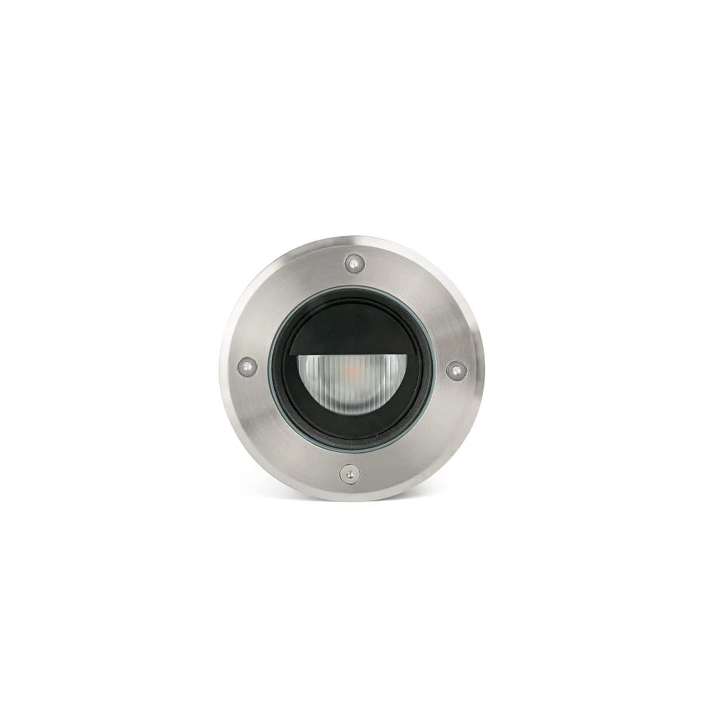 FARO BARCELONA Boden-Einbauleuchte GEISER 130 WALLWASHER rund, starr, asymmetrisch IP67, Edelstahl, satiniert