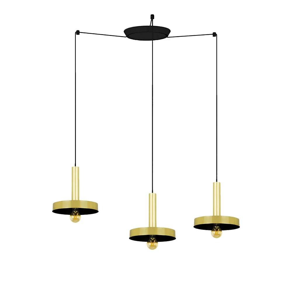 FARO BARCELONA Pendant luminaire WHIZZ 3 flames E27 IP20, gold, black (FAR-20161-3L)