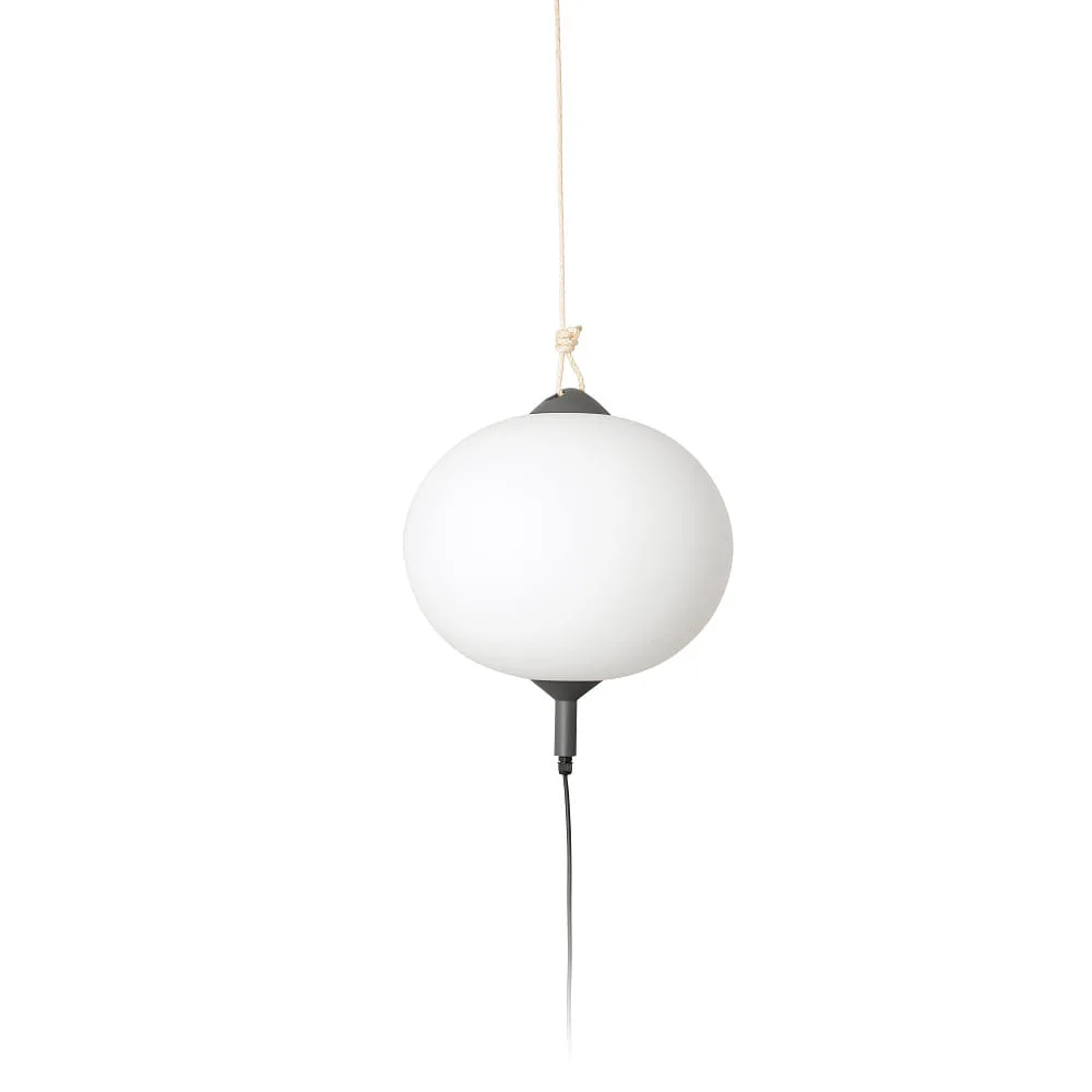 [FAR-71584-04] FARO BARCELONA Outdoor Pendelleuchte SAIGON OUT R45, E27, IP44, Lochkappenschirm, tragbar, grau, weiß matt (FAR-71584-04)