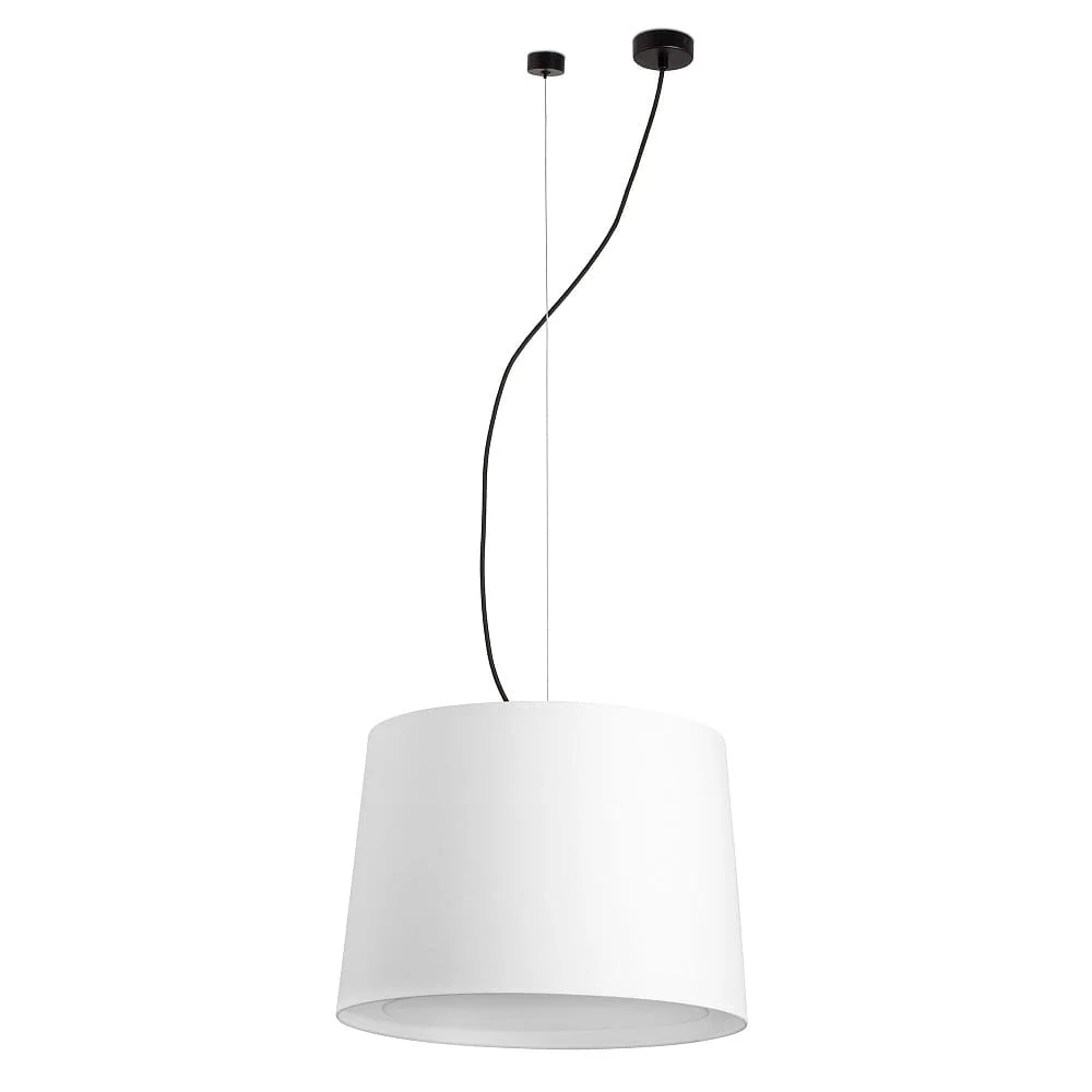 FARO BARCELONA Pendant luminaire CONGA E27 IP20, black matt, white, L∕ B∕ H∕ T: 50∕ 50∕ 185,3∕ 50 cm