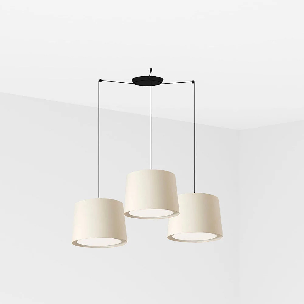 FARO BARCELONA Suspension CONGA 3 lumières E27 IP20, noir mat, blanc