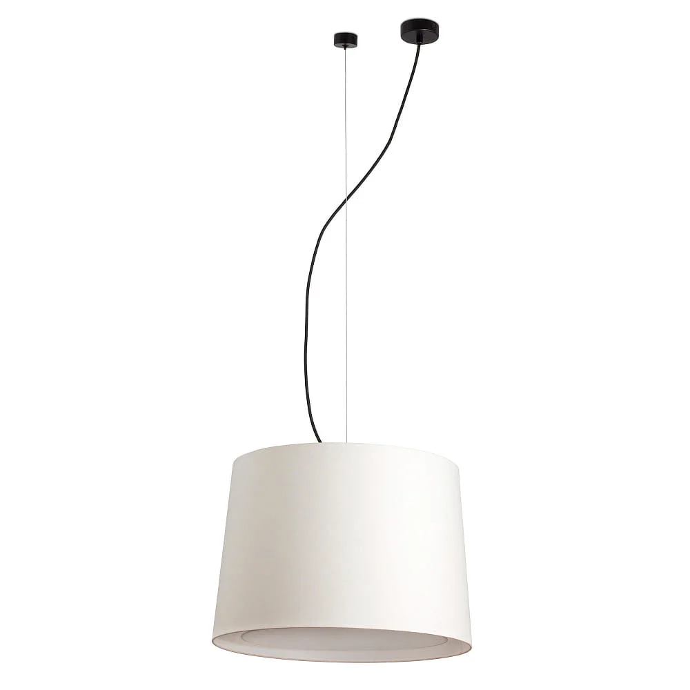 FARO BARCELONA Pendant luminaire CONGA E27 IP20, beige, black matt, L∕ B∕ H∕ T: 50∕ 50∕ 185,3∕ 50 cm