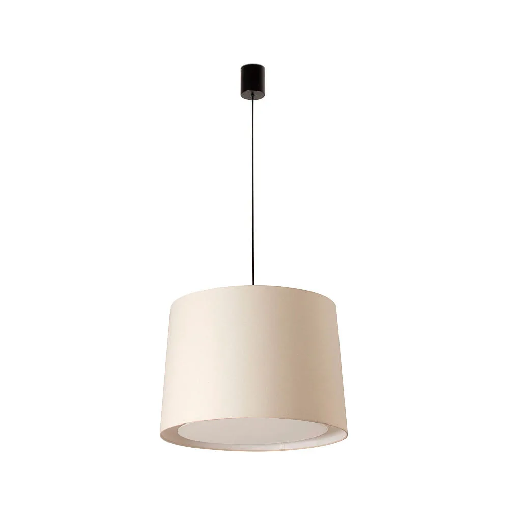FARO BARCELONA Pendant luminaire CONGA E27 IP20, beige, black matt, L∕ B∕ T: 50∕ 50∕ 50 cm