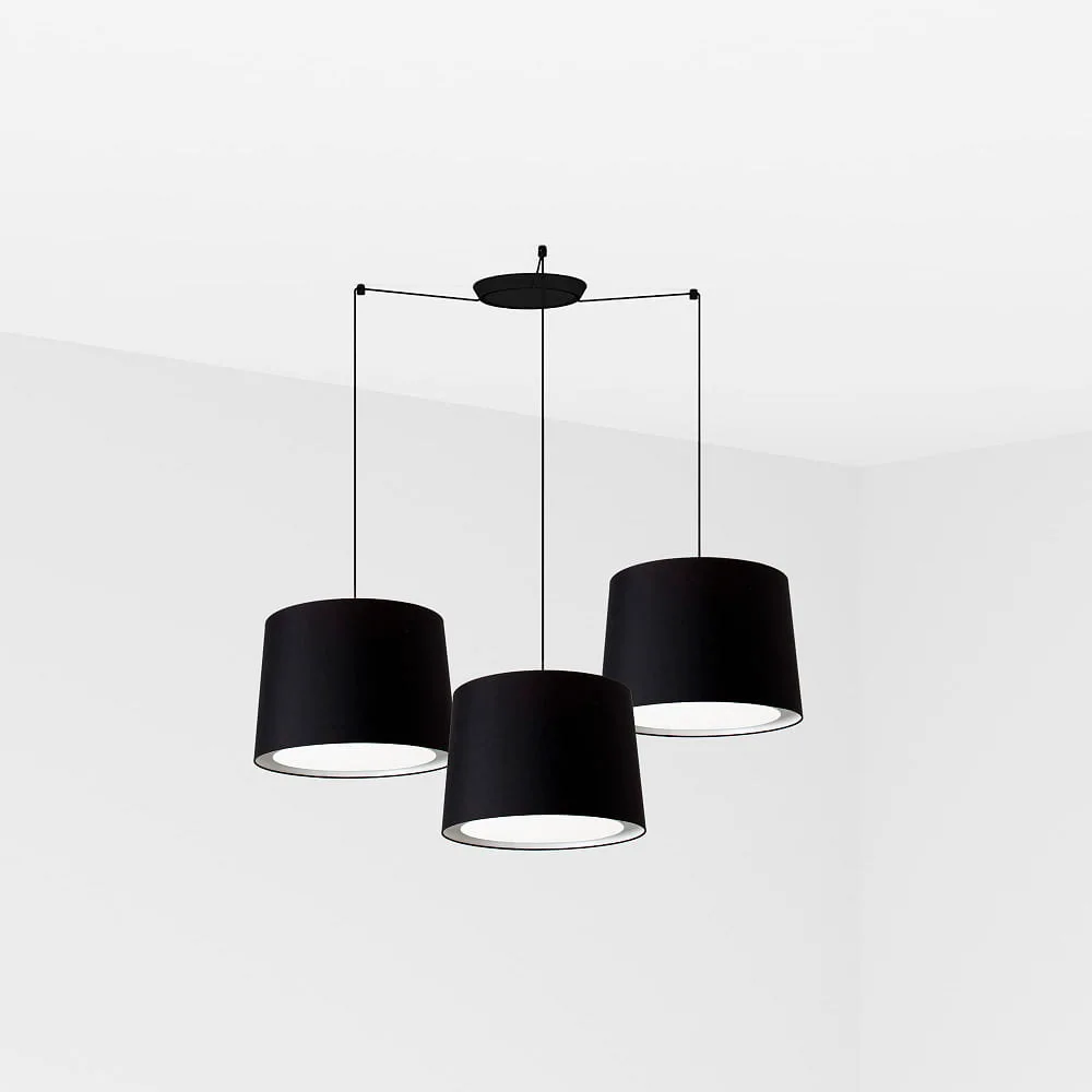 FARO BARCELONA Pendant luminaire CONGA 3 flames E27 IP20, black matt