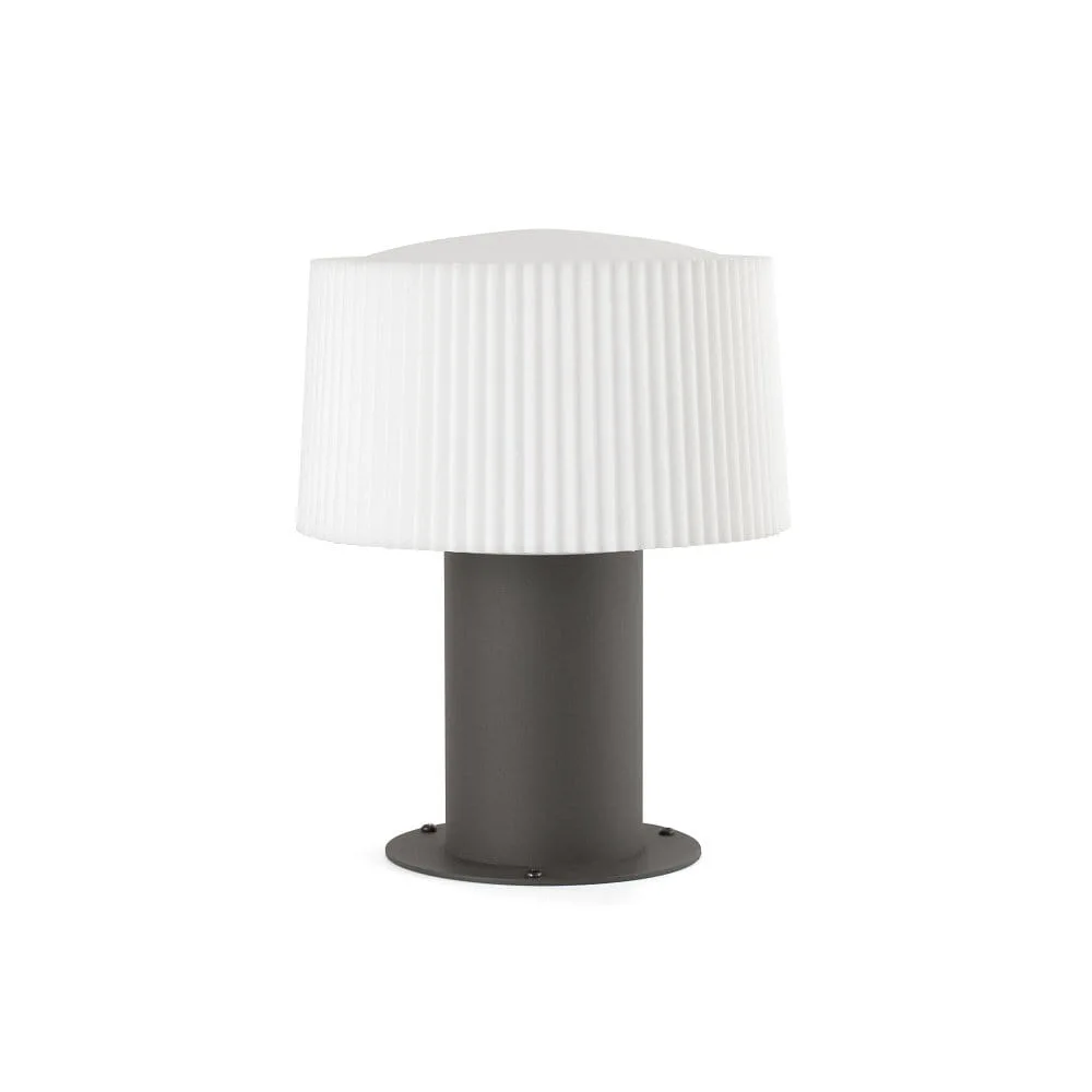 FARO BARCELONA Außenleuchte MUFFIN 259 E27 IP44, dunkelgrau, opal