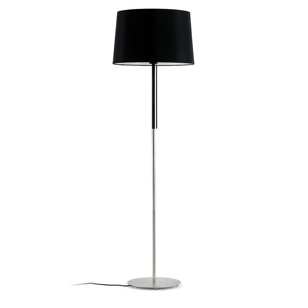 FARO BARCELONA Floor lamp VOLTA E27 IP20, nickel satined, black