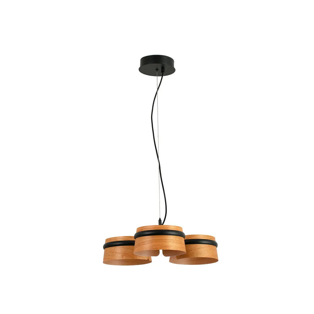 FARO BARCELONA Pendant luminaire LOOP 3 flames LED IP20, black matt