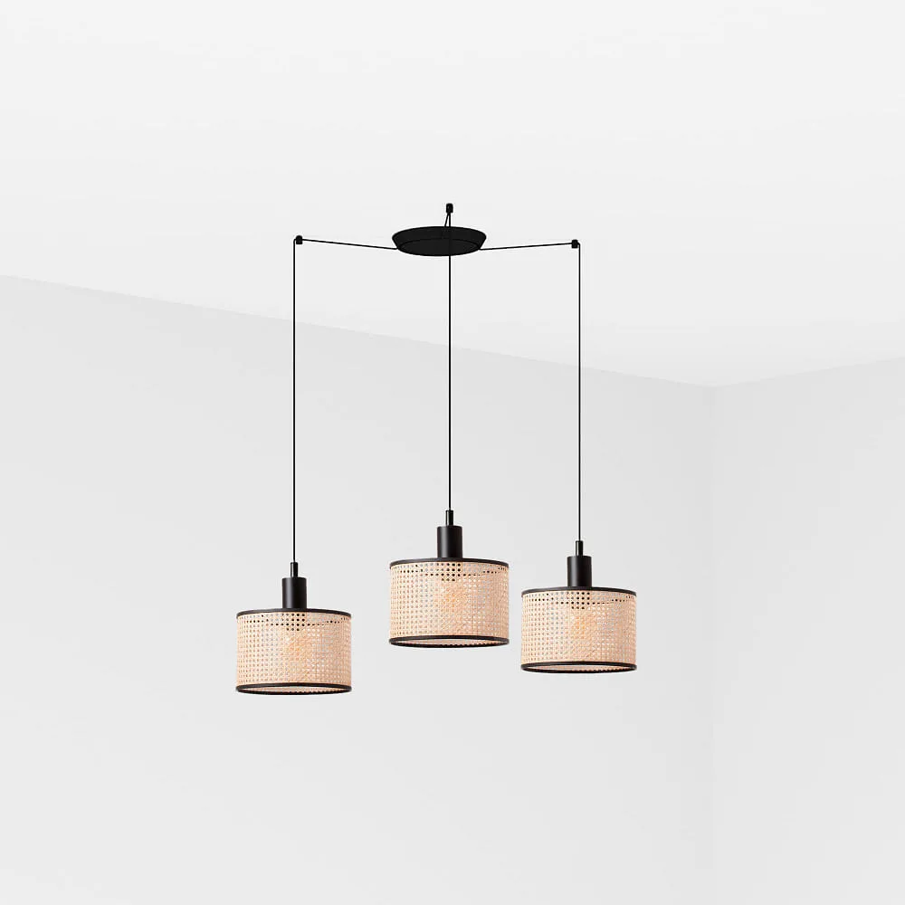 FARO BARCELONA Suspension MAMBO 3 lumières E27 IP20, noir mat 21/21/21