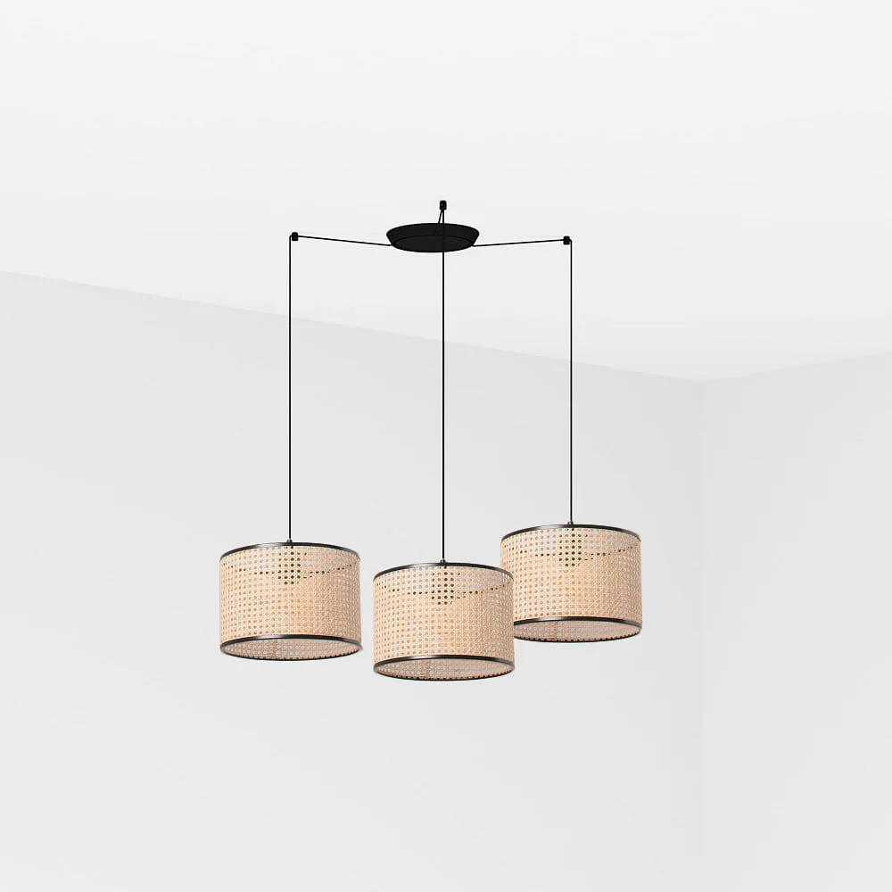 FARO BARCELONA Suspension MAMBO 3 lumières E27 IP20, noir mat 32/32/32