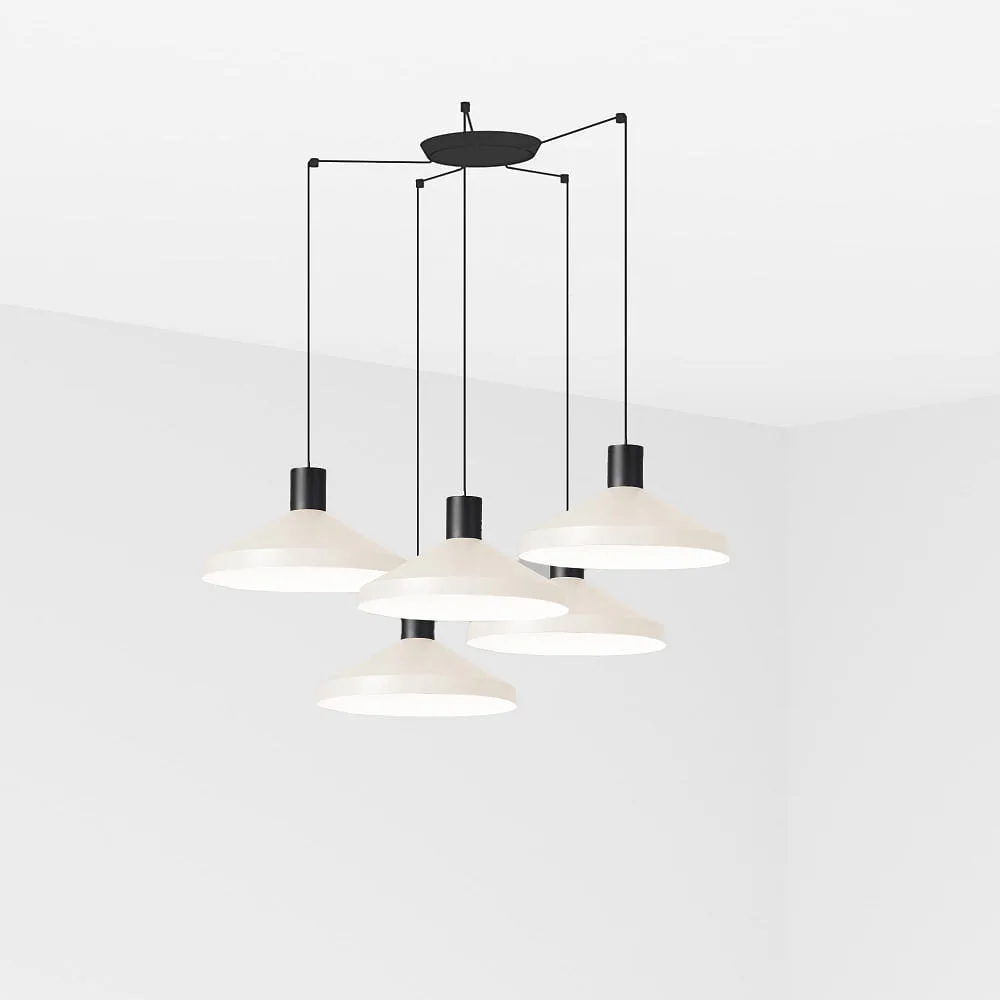 FARO BARCELONA Pendelleuchte KOMBO 400 5-flammig E27 IP20, beige 40/40/40