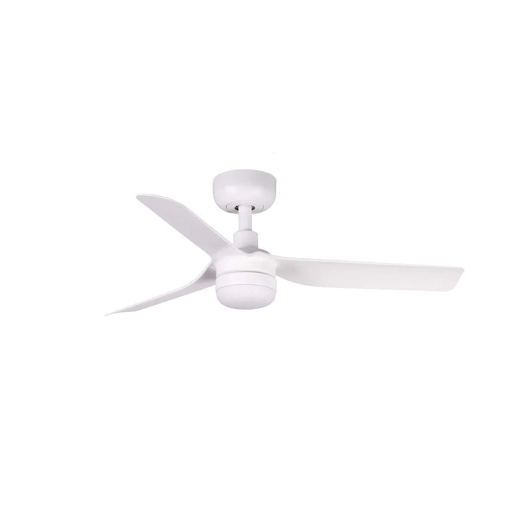 Faro Ceiling fan MINI PUNT S with remote control IP20, white matt dimmable