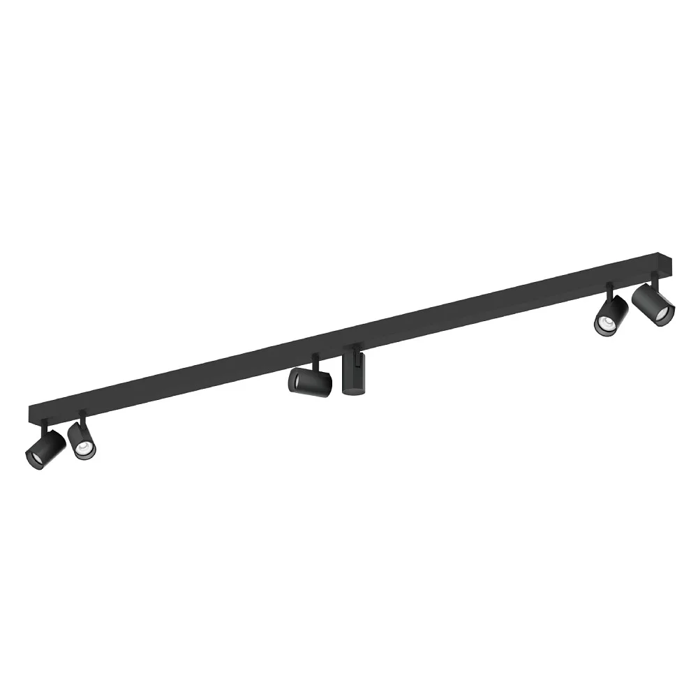 Wever & Ducré Rampe de spots CENO 6.0 6 lampes, orientable cardanique IP20, noir mat dimmable, 3000 K