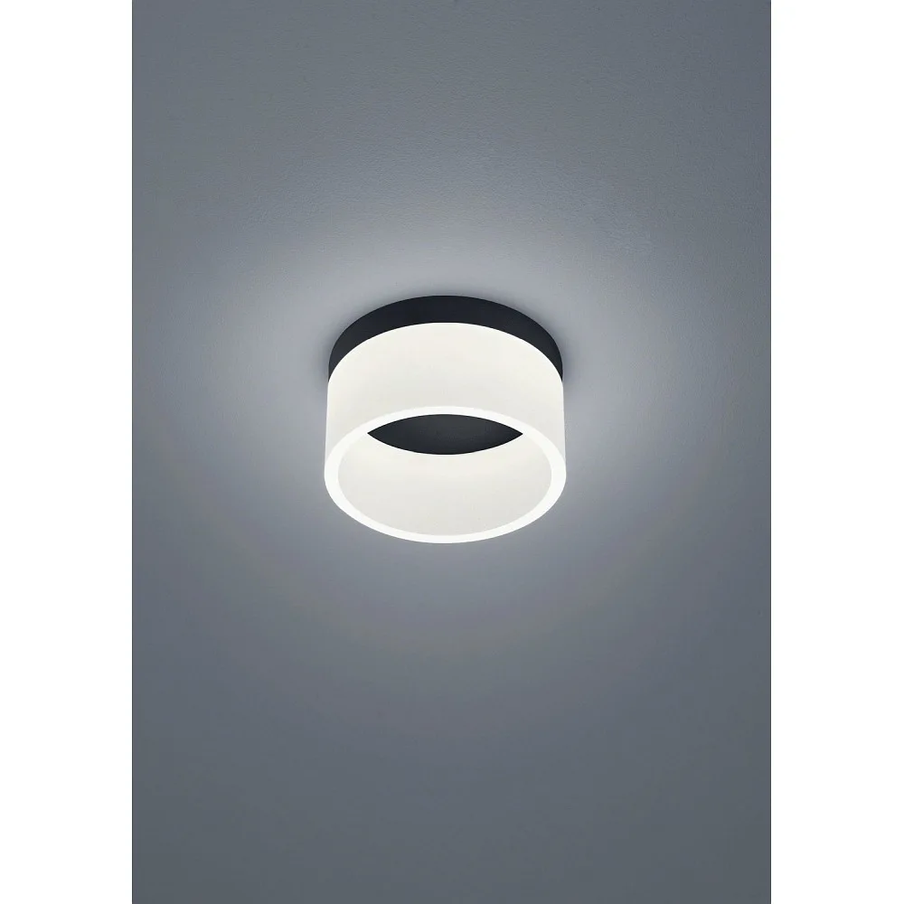 Helestra LED Ceiling luminaire LIV 20 LED Bathroom luminaire, IP30 – black matt